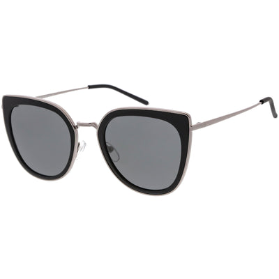 Women's Oversize Polarized Cat Eye Metal Frame Sunglasses C822