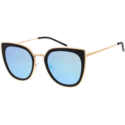 Women's Oversize Polarized Cat Eye Metal Frame Sunglasses C822