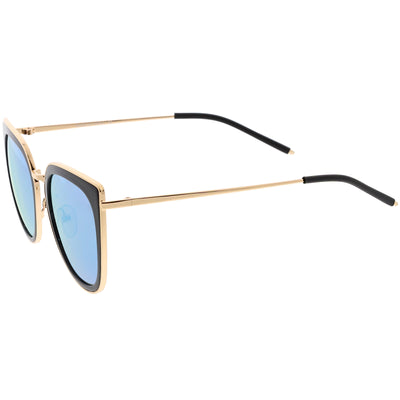 Women's Oversize Polarized Cat Eye Metal Frame Sunglasses C822