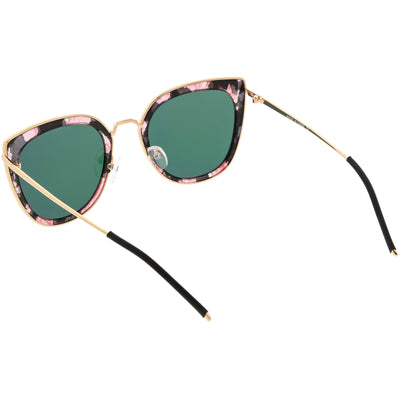 Women's Oversize Polarized Cat Eye Metal Frame Sunglasses C822