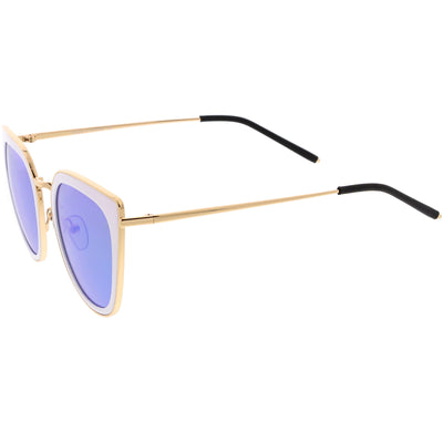 Women's Oversize Polarized Cat Eye Metal Frame Sunglasses C822