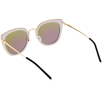 Women's Oversize Polarized Cat Eye Metal Frame Sunglasses C822