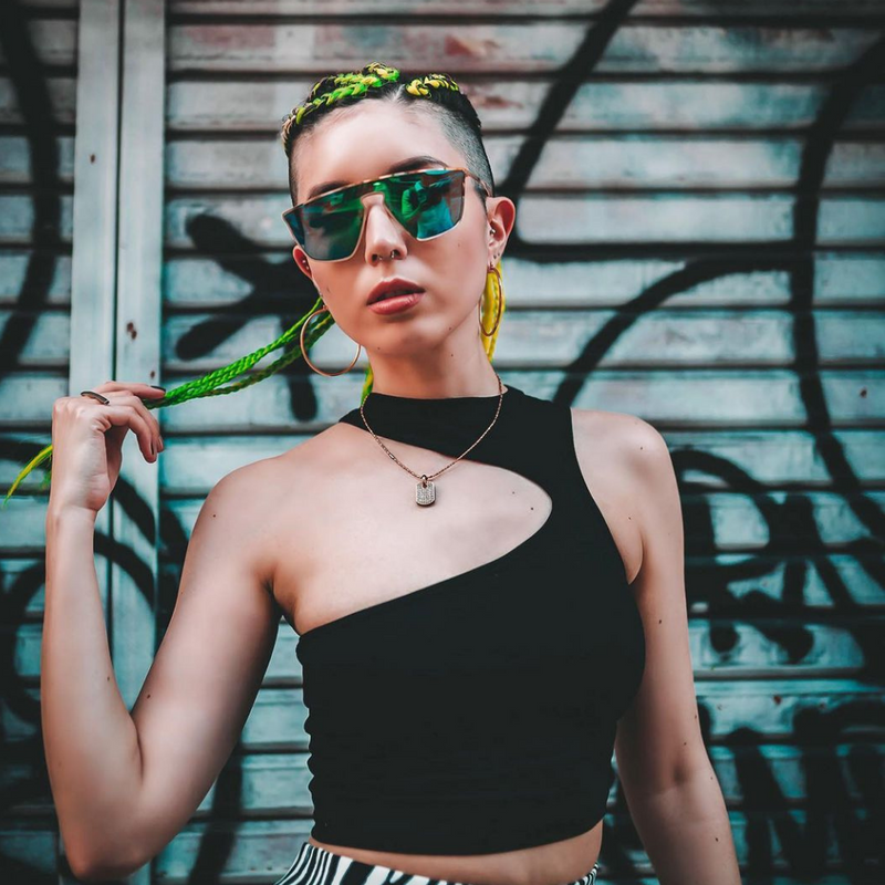 Disco Retro Modern Mirrored Flat Lens Metal Sunglasses C870