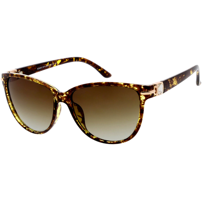 Rhinestone Accented Oversize Cat Eye Sunglasses Polarized Lens C901