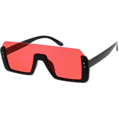 Retro Color Tone Mono Lens Shield In Color Lens Sunglasses C954