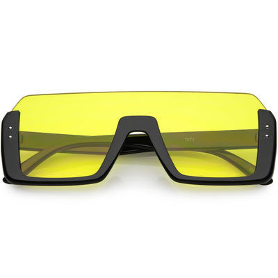 Retro Color Tone Mono Lens Shield In Color Lens Sunglasses C954