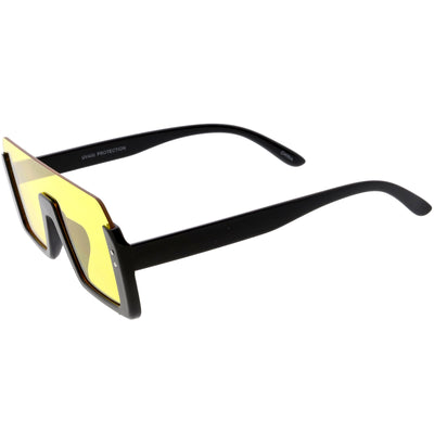 Retro Color Tone Mono Lens Shield In Color Lens Sunglasses C954