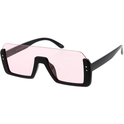 Retro Color Tone Mono Lens Shield In Color Lens Sunglasses C954