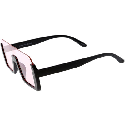 Retro Color Tone Mono Lens Shield In Color Lens Sunglasses C954