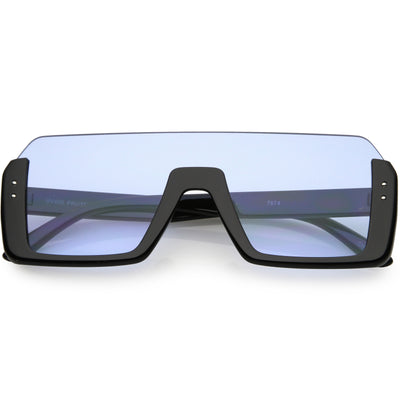 Retro Color Tone Mono Lens Shield In Color Lens Sunglasses C954