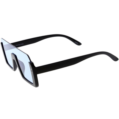 Retro Color Tone Mono Lens Shield In Color Lens Sunglasses C954
