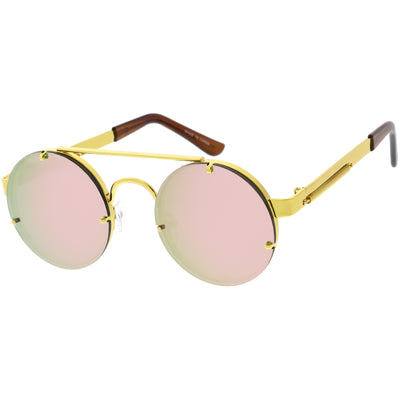 Retro Modern Steampunk Round Spring Temple Sunglasses C957
