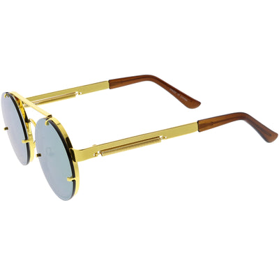 Retro Modern Steampunk Round Spring Temple Sunglasses C957