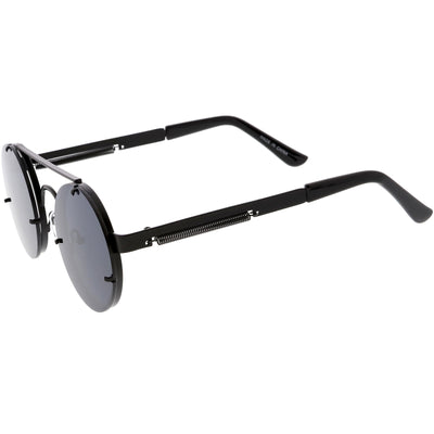 Retro Modern Steampunk Round Spring Temple Sunglasses C957