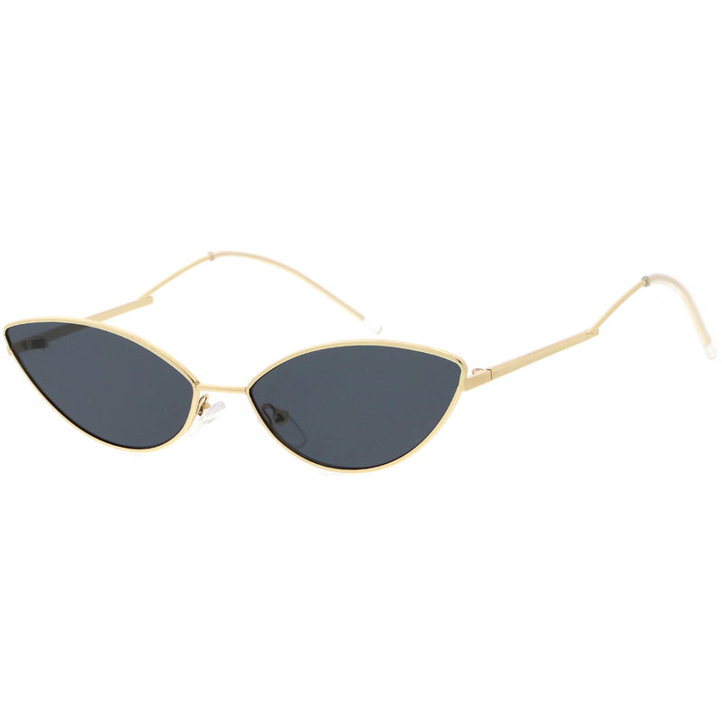 Gafas de sol estilo ojo de gato con lentes tintadas de color con montura metálica fina inspiradas en estilo retro vintage C977