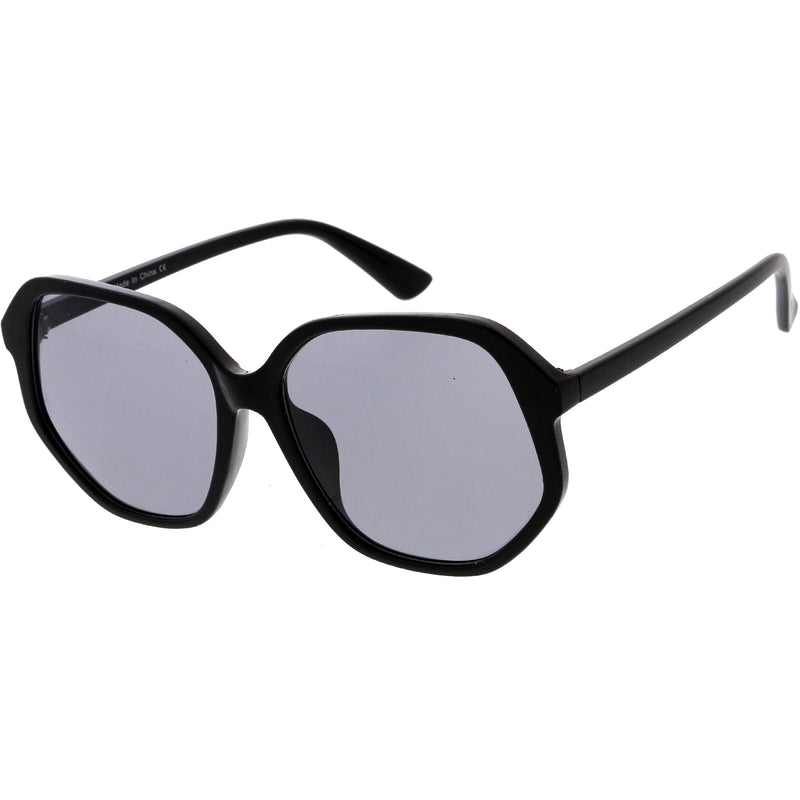 Retro Fab 70s Era Disco Gafas de sol hexagonales cuadradas de gran tamaño D016