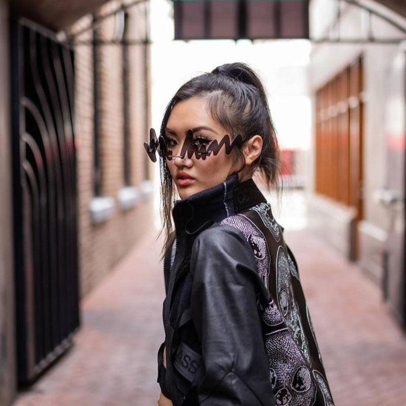 Mod Chunky 90s Inspired Full Rimless Signature Sunglasses D082