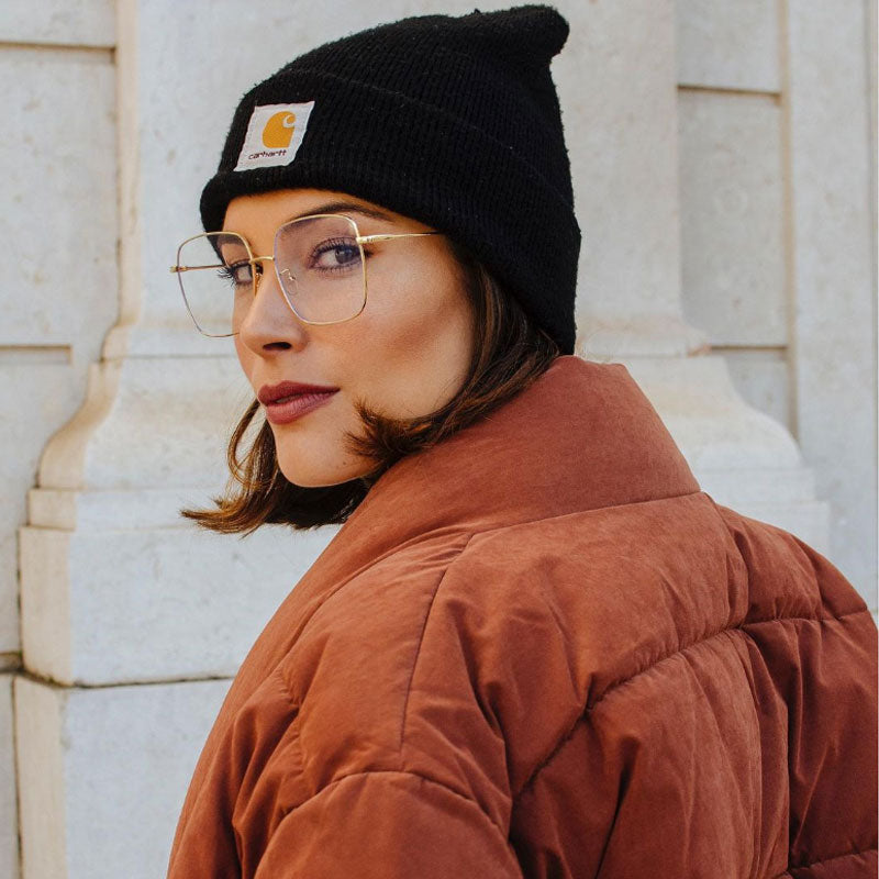 Retro Modern Blue Light Filtering Thin Metal Arms Square Glasses D090