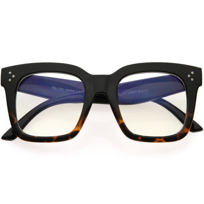 Gafas transparentes con lentes planas y montura de cuerno cuadrada de gran tamaño y atrevidas D093