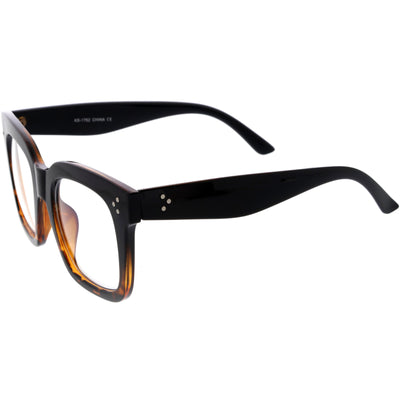 Gafas transparentes con lentes planas y montura de cuerno cuadrada de gran tamaño y atrevidas D093