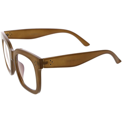 Gafas transparentes con lentes planas y montura de cuerno cuadrada de gran tamaño y atrevidas D093