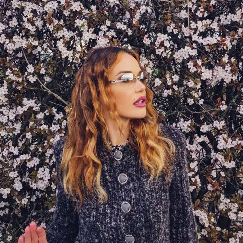 Premium Rhinestones Decorated Oval Sunglasses D125