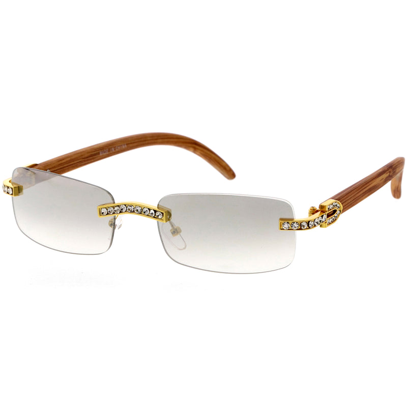 Premium Rhinestones Decorated Small Square Sunglasses D126