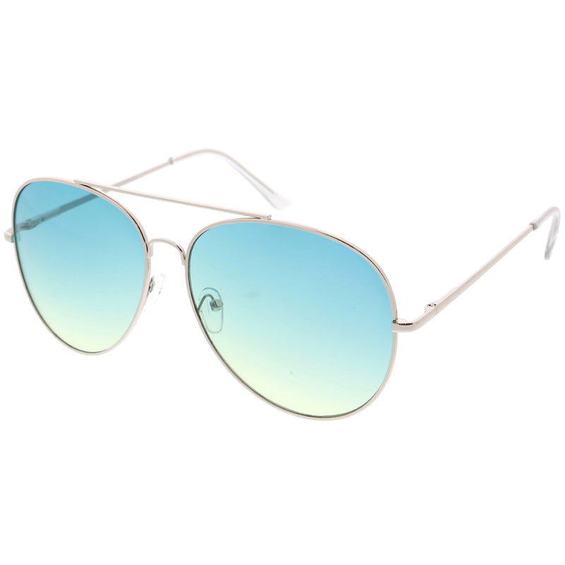 Elegantes gafas de sol de aviador de gran tamaño con montura ancha y color descolorido
