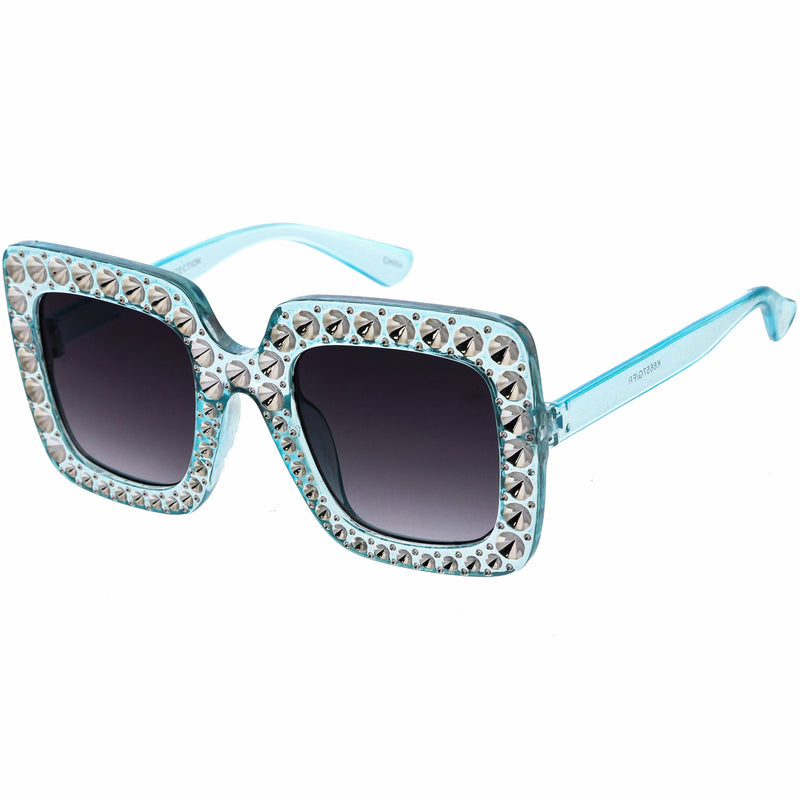 Kids Oversize Glamorous Faux Rhinestone Square Sunglasses D228