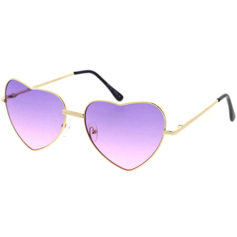 Sweet Gradient Lens Rainbow Fashion Metal Heart Sunglasses D239