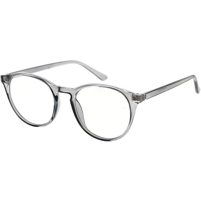 Vintage-Inspired Keyhole Accented Blue Light Blocking Round Glasses D241