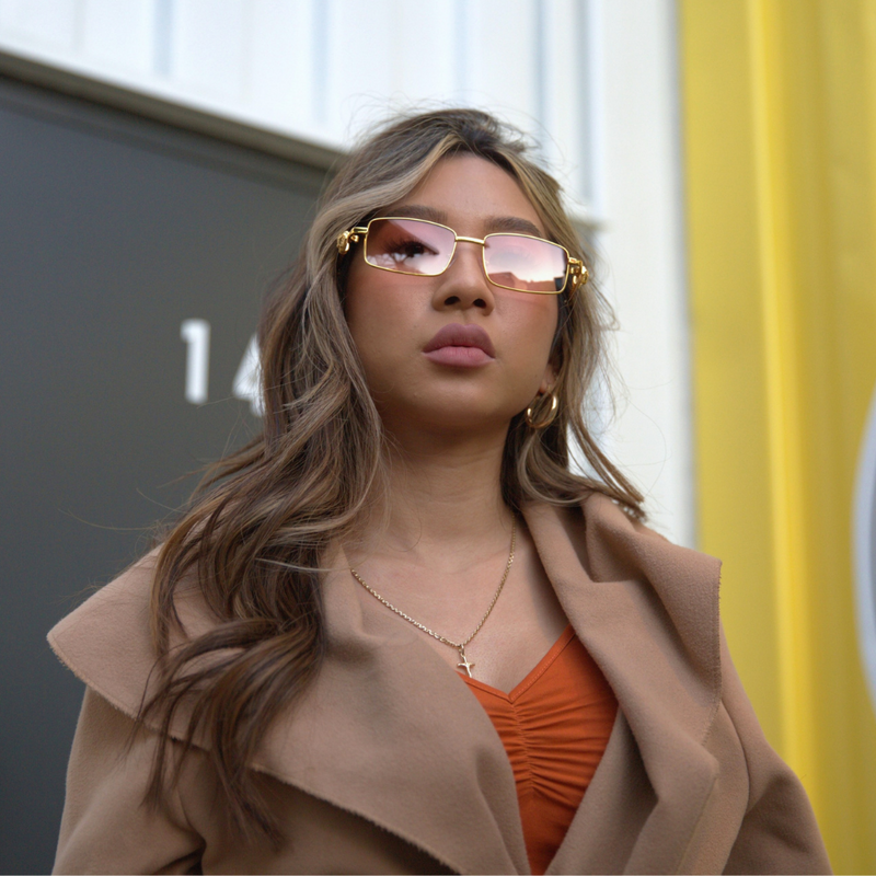 Luxe Bold Metal Jaguar Detailed Square Sunglasses D289