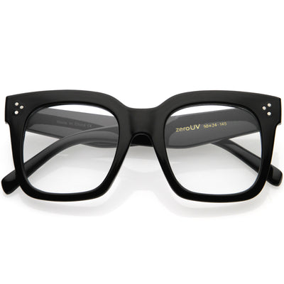 Gafas transparentes con lentes planas y montura de cuerno cuadrada de gran tamaño y atrevidas D093