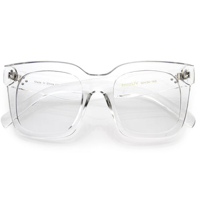 Gafas transparentes con lentes planas y montura de cuerno cuadrada de gran tamaño y atrevidas D093