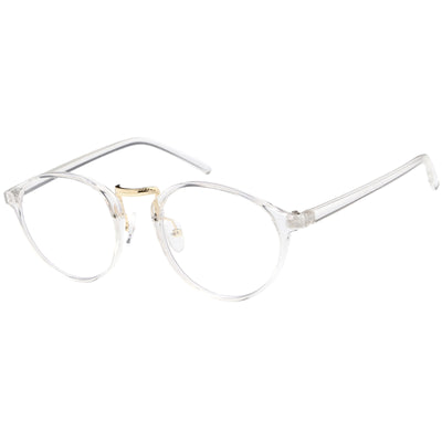 Vintage Dapper Indie Fashion Clear Lens Round Glasses 8768