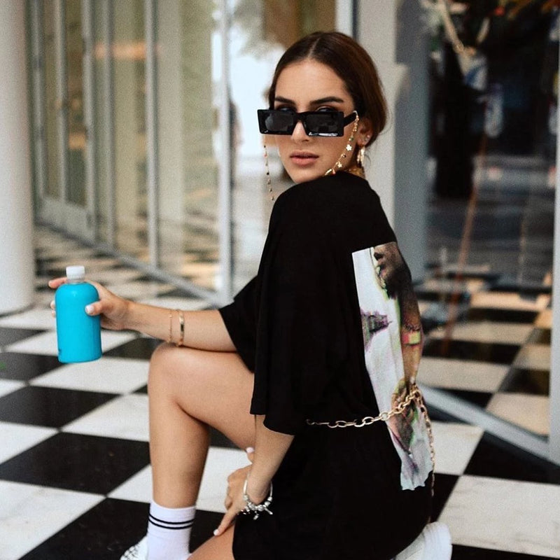 Retro 1950's Deep Inset Horned Rim Square Sunglasses C604