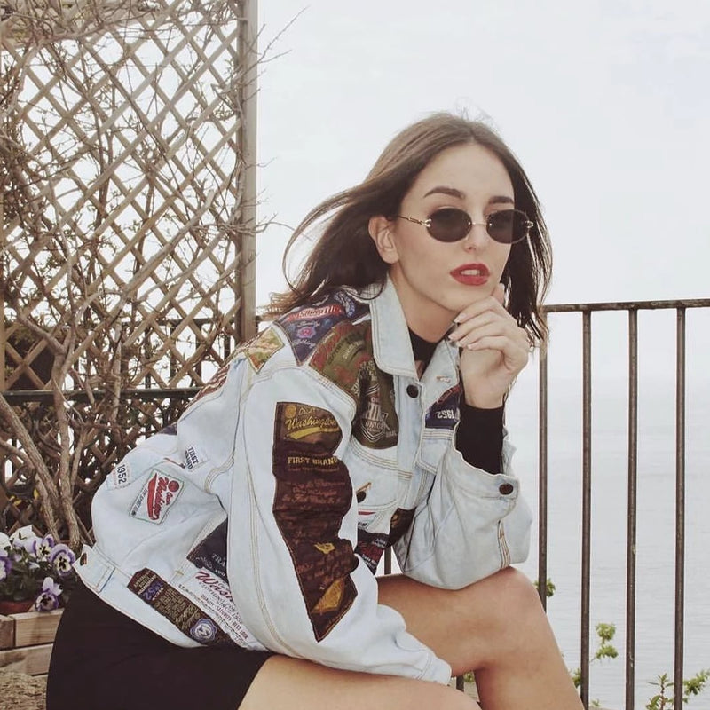 Retro Small Round Oval Color Tone Rimless Sunglasses C757