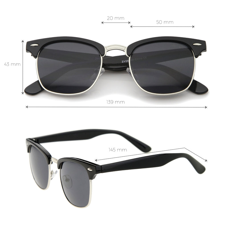 Classic Square Neutral Colored Lenses Horn Rimmed Sunglasses C771