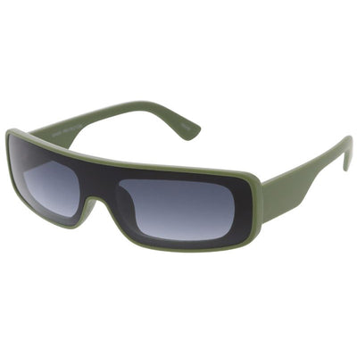 Futuristic Wrap Around Rectangle Shield Sunglasses D318