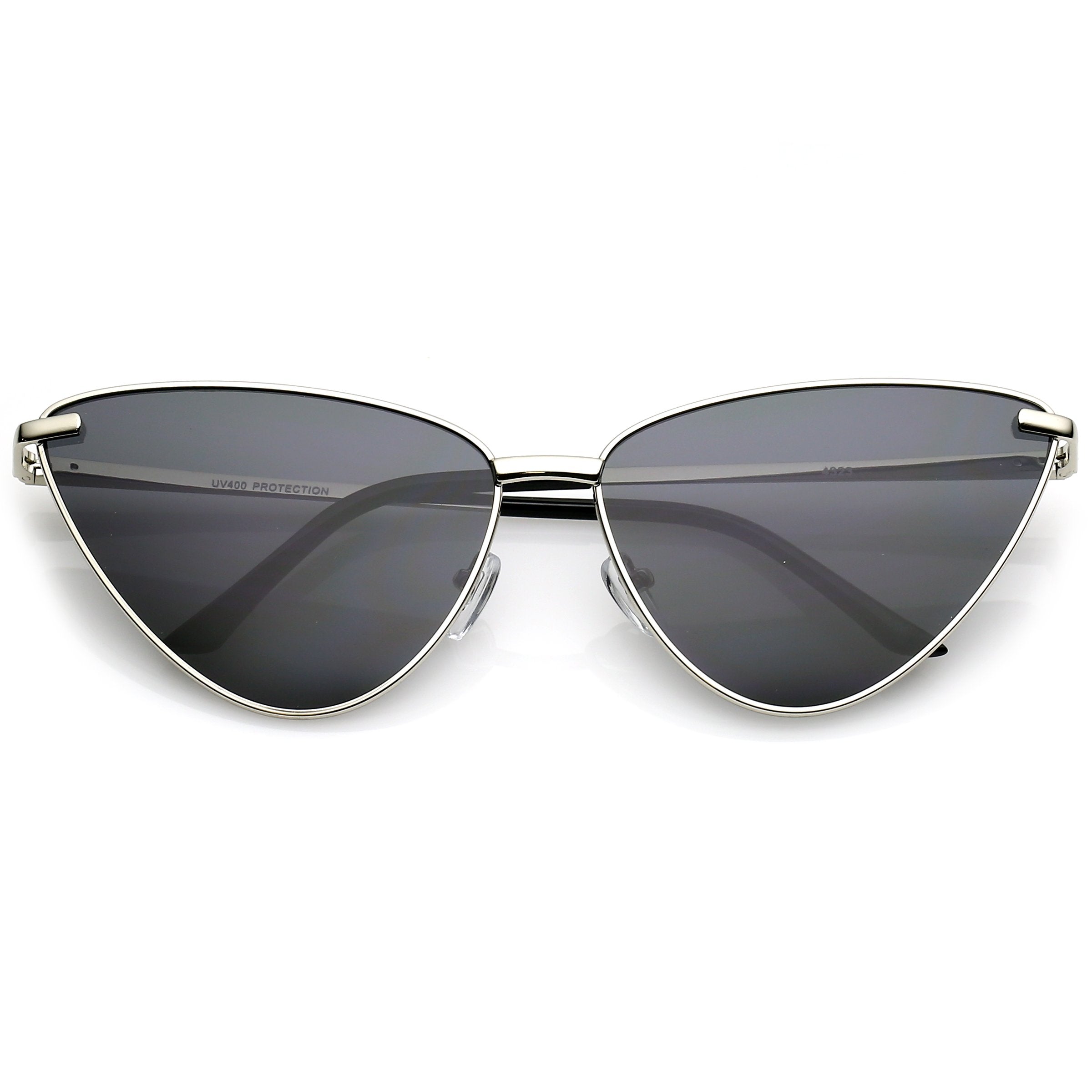 Oversize Thin Metal Cat Eye Butterfly Frame Sunglasses - zeroUV