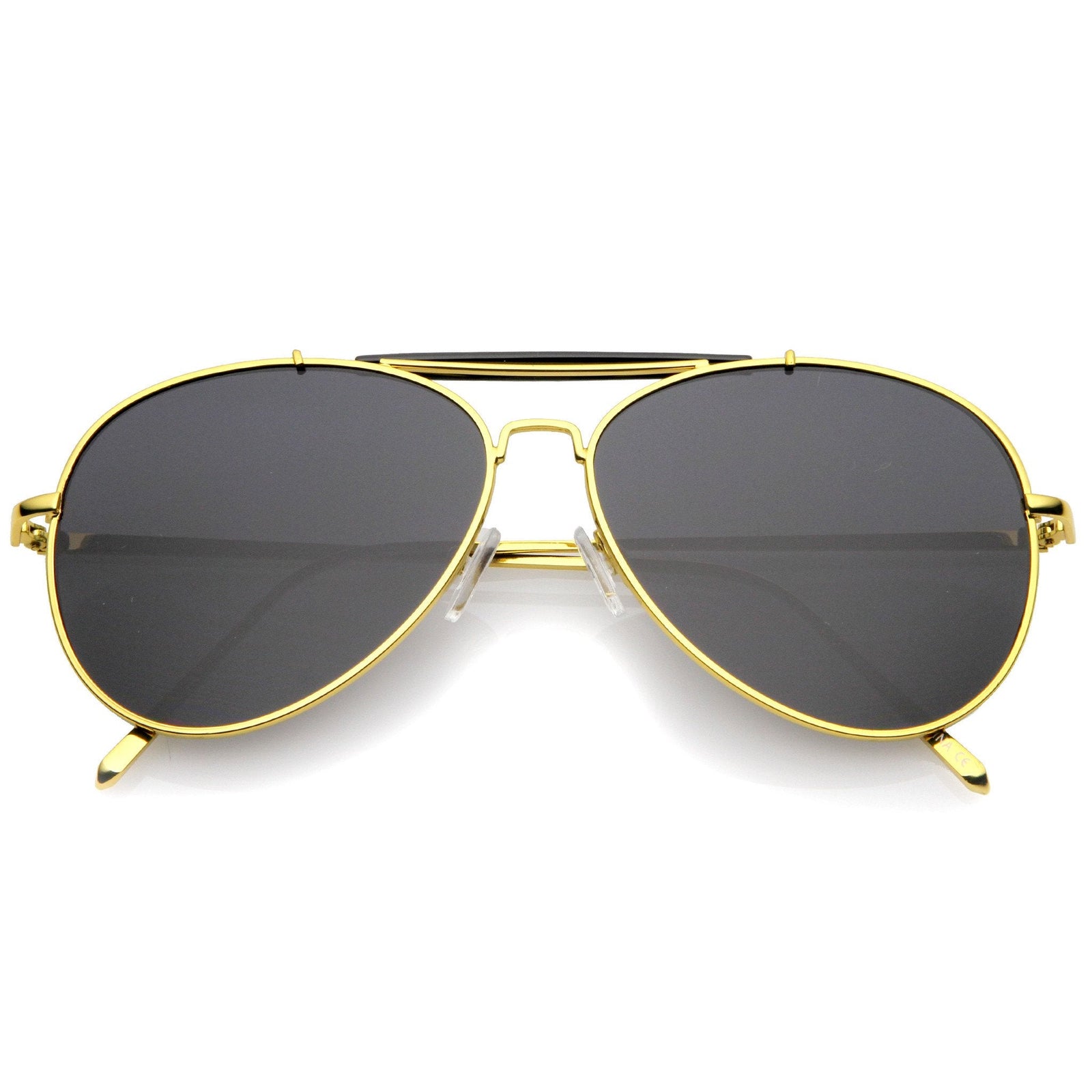 Oversize Dual Bridge Flat Lens Aviator Sunglasses A784