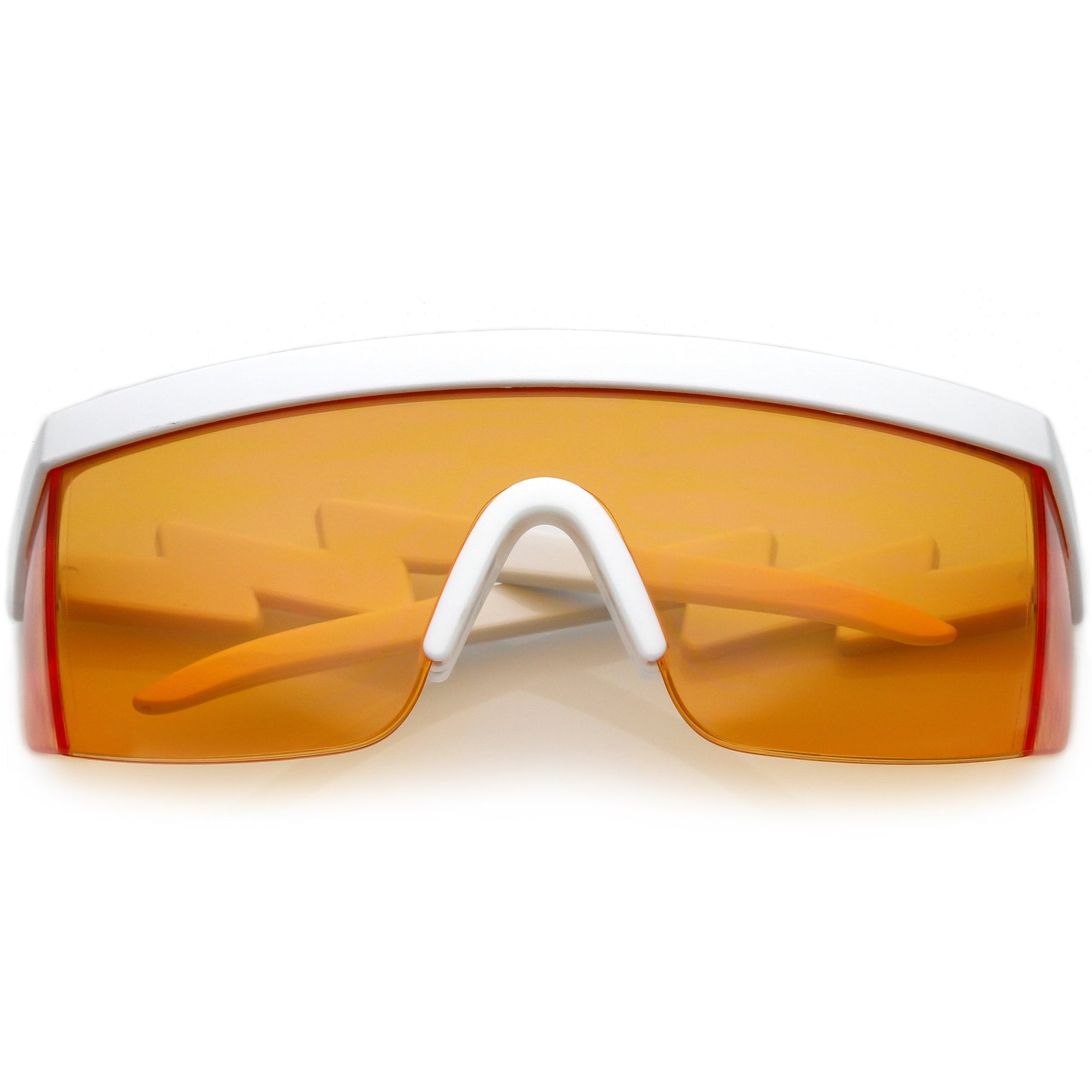 Modern Sports Fashion Rimless Flat Lens Shield Sunglasses - zeroUV