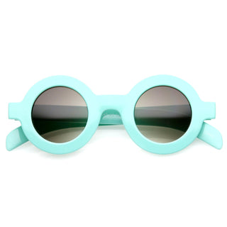 Trendy Blogger Womens Fashion Thick Round Sunglasses 8980 - Blue Lavender