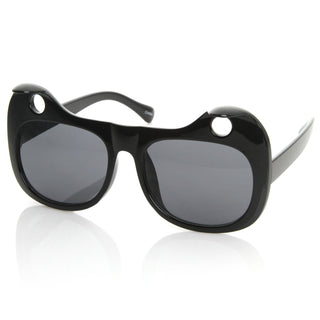 Popular Womens Designer Fashion Cat Ears Sunglasses 8577 - Black