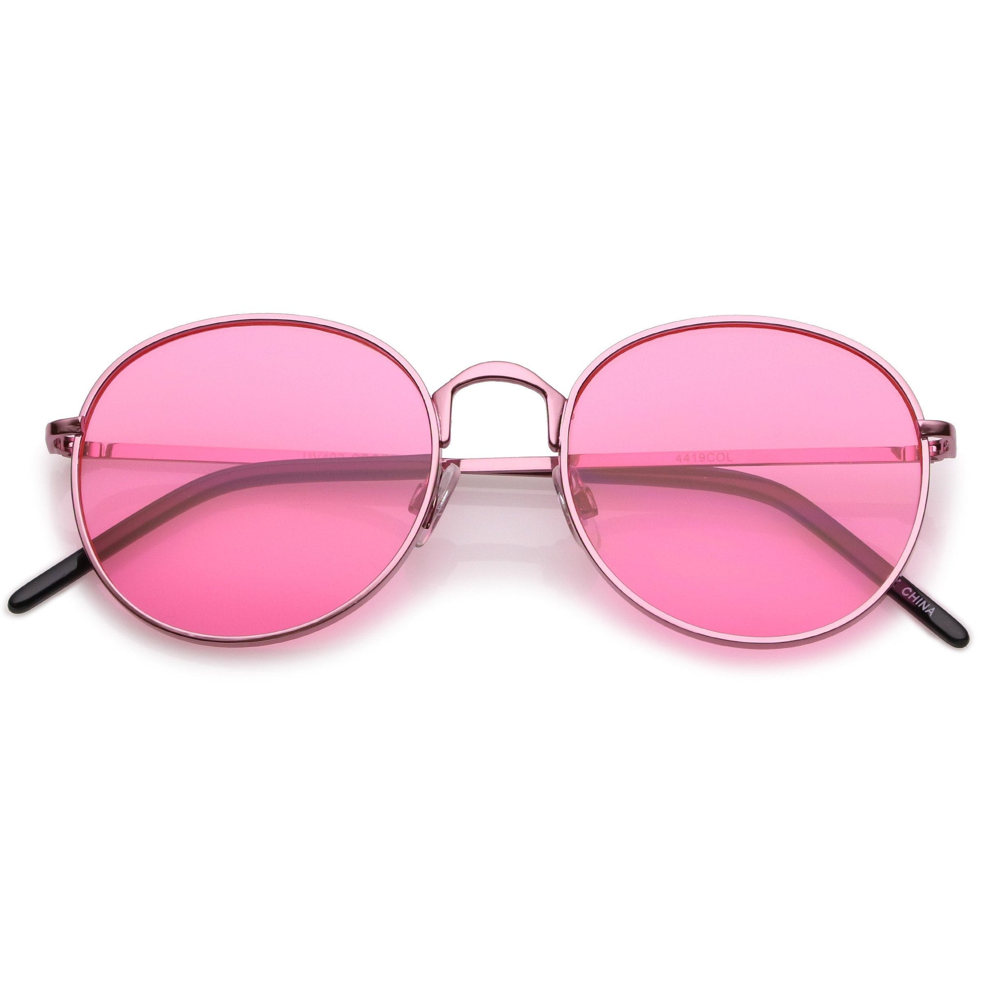 Retro Fashion Round Pantone Colors Flat Lens Sunglasses - zeroUV