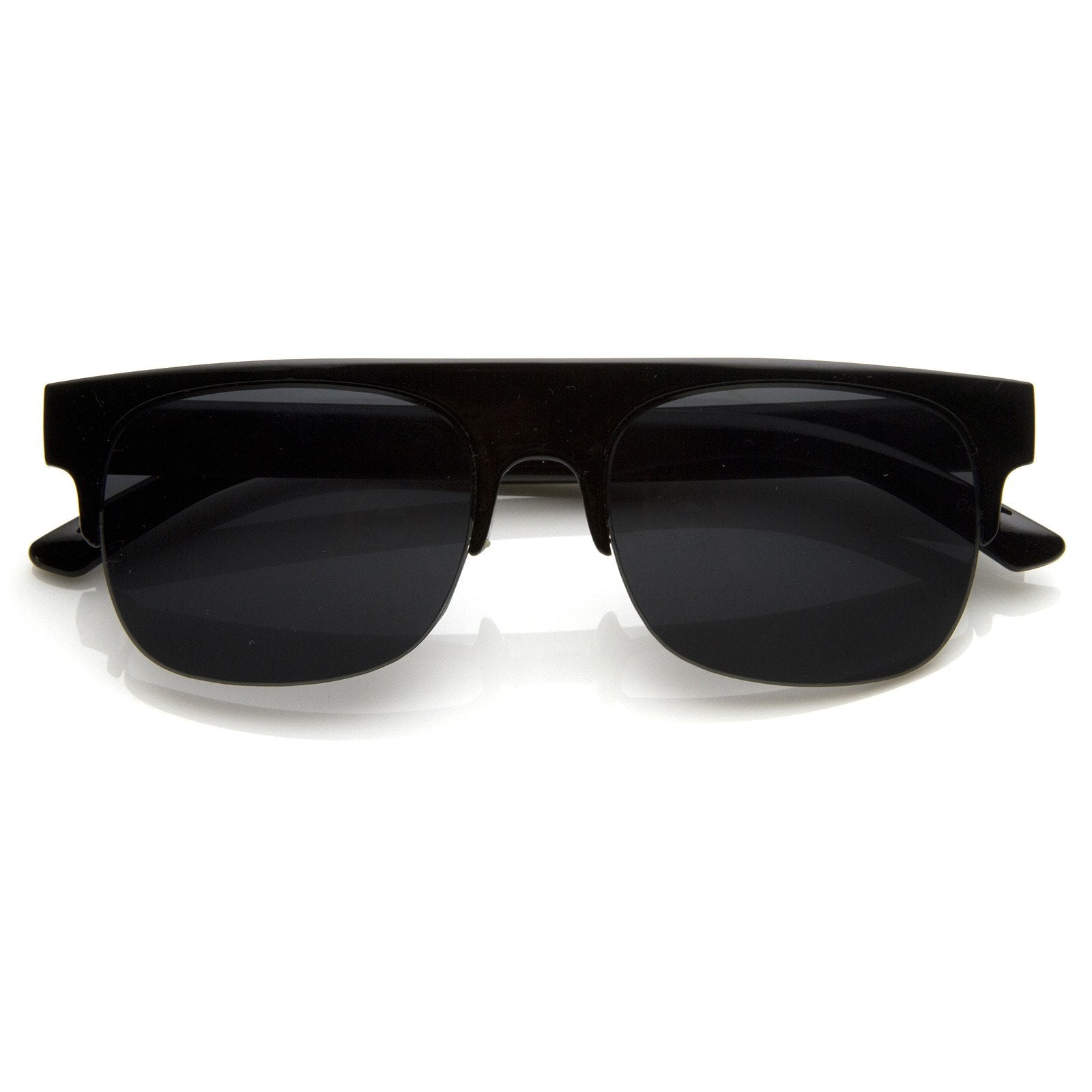 Retro Modern Super Flat Top Horned Rim Sunglasses 8694