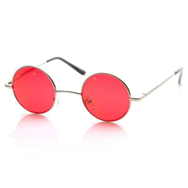 Small Lennon Vintage Round Circle Color Lens Sunglasses - zeroUV
