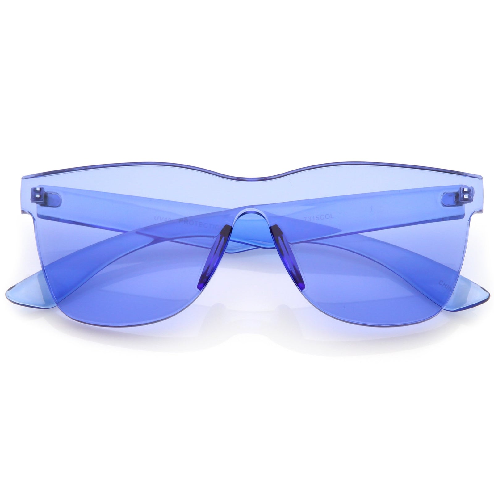 Modern Sports Fashion Rimless Flat Lens Shield Sunglasses - zeroUV