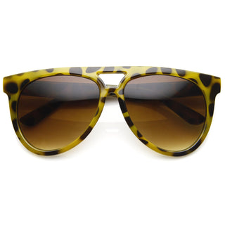 Gafas de sol retro Flat Top Oversize Aviators 8918 - tortuga amarilla