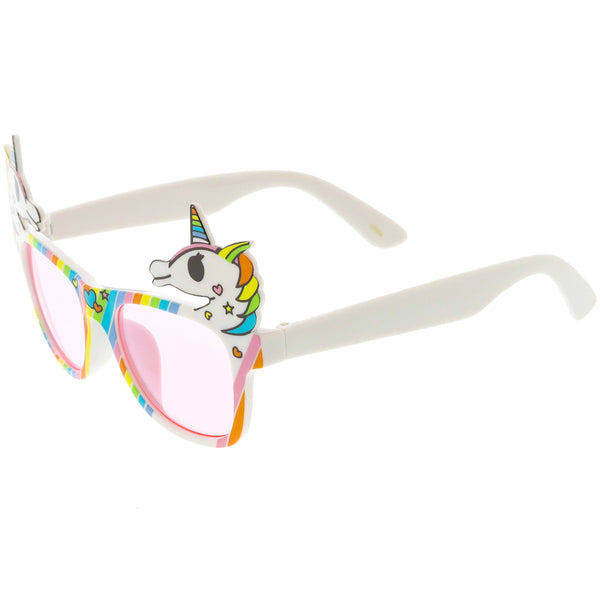 Novelty Rainbow Unicorn Sunglasses Horn Rimmed Square Lens 50mm